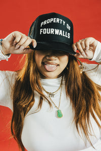 PROPERTY OF FOURWALLS TRUCKER CAP - BLACK