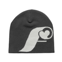 F LOGO SKULL BEANIE - CHARCOAL GREY