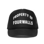 PROPERTY OF FOURWALLS TRUCKER CAP - BLACK