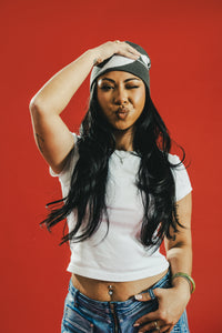 F LOGO SKULL BEANIE - CHARCOAL GREY