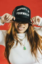 PROPERTY OF FOURWALLS TRUCKER CAP - BLACK