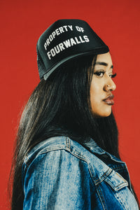PROPERTY OF FOURWALLS TRUCKER CAP - BLACK