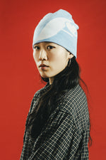 F LOGO SKULL BEANIE - BABY BLUE