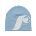 F LOGO SKULL BEANIE - BABY BLUE