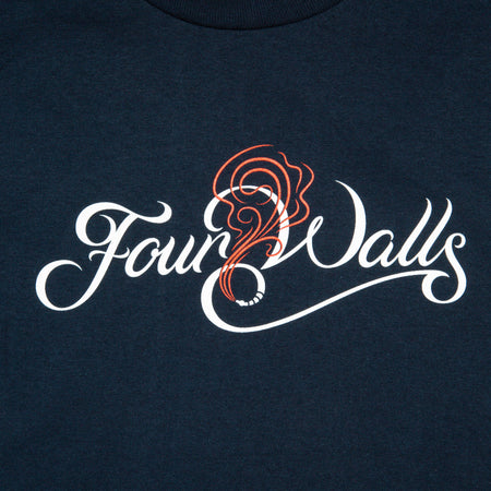 FOURWALLS SCRIPT LOGO TEE (NAVY)