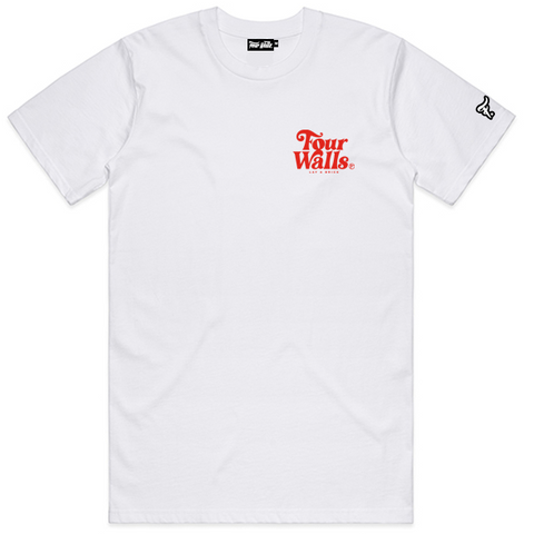 FOURWALLS STACKED LOGO TSHIRT (WHITE)