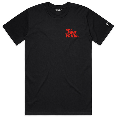 FOURWALLS STACKED LOGO TSHIRT (BLACK)